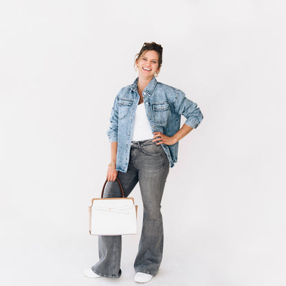 Blue Raw Hem Denim Jean Jacket- Adult