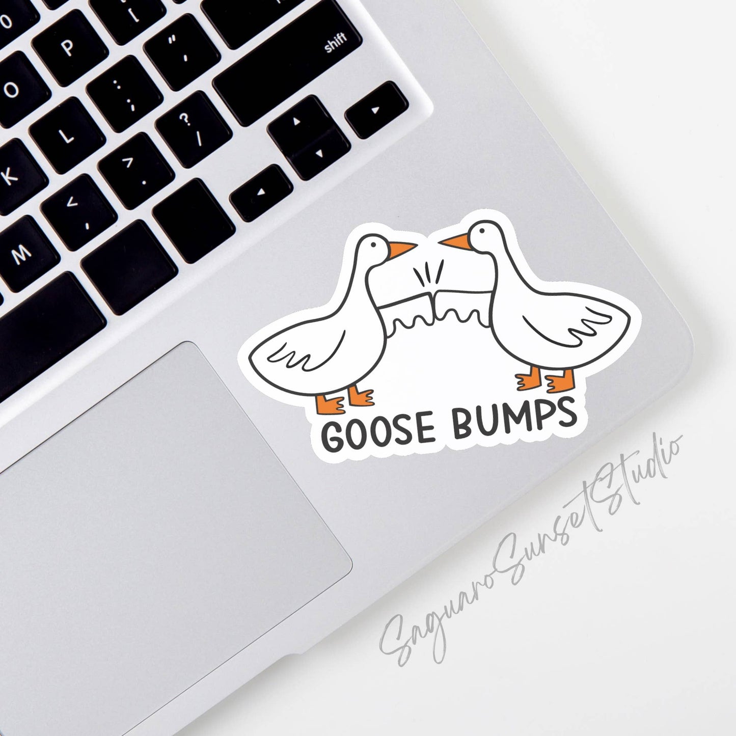 Goose Bumps Sticker, Silly Goose Sticker, Bird Sticker: Unpackaged