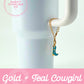 Gold + Teal Cowgirl Boot Charm