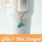 Gold + Teal Cowgirl Hat Charm
