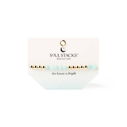 Soul Stacks Bracelet Bar Terra Stone Collection Open Stock: Aquamarine