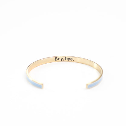 Boy Bye Blue Enamel Bangle Bracelet