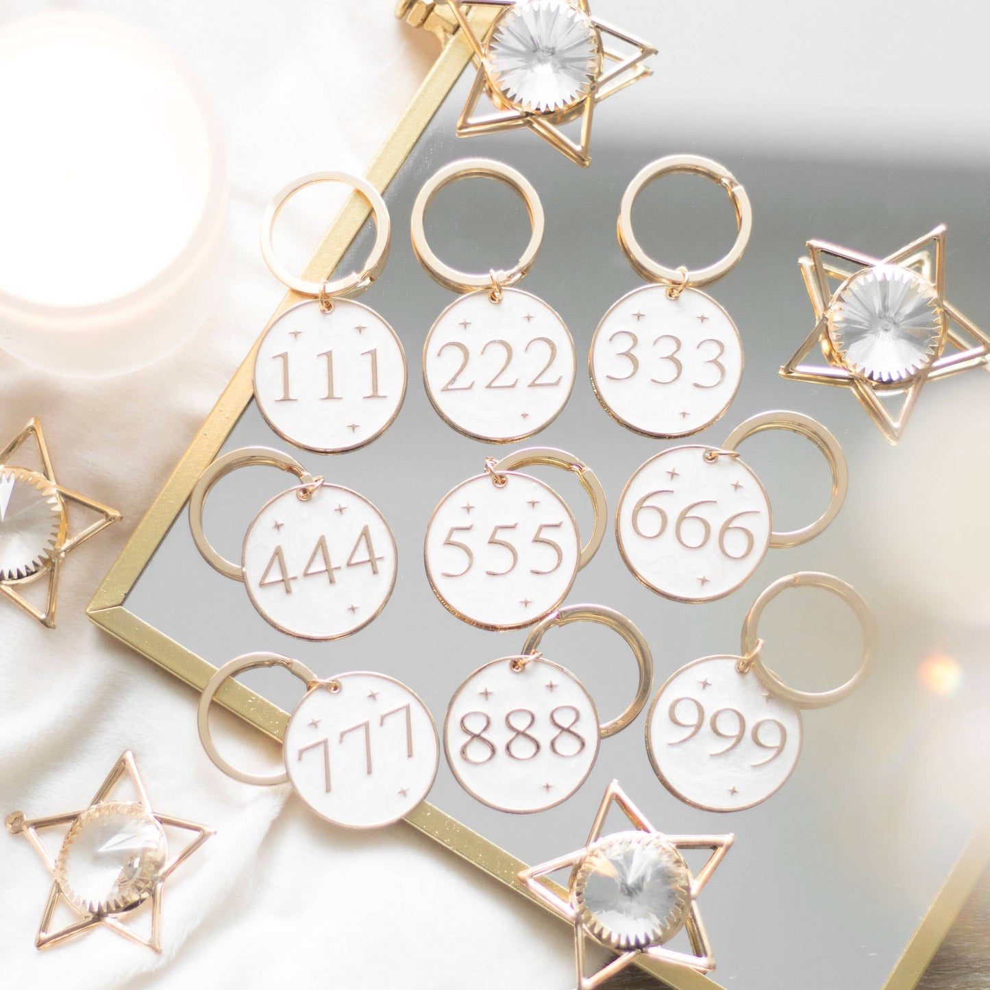 333 Angel Number Keyring