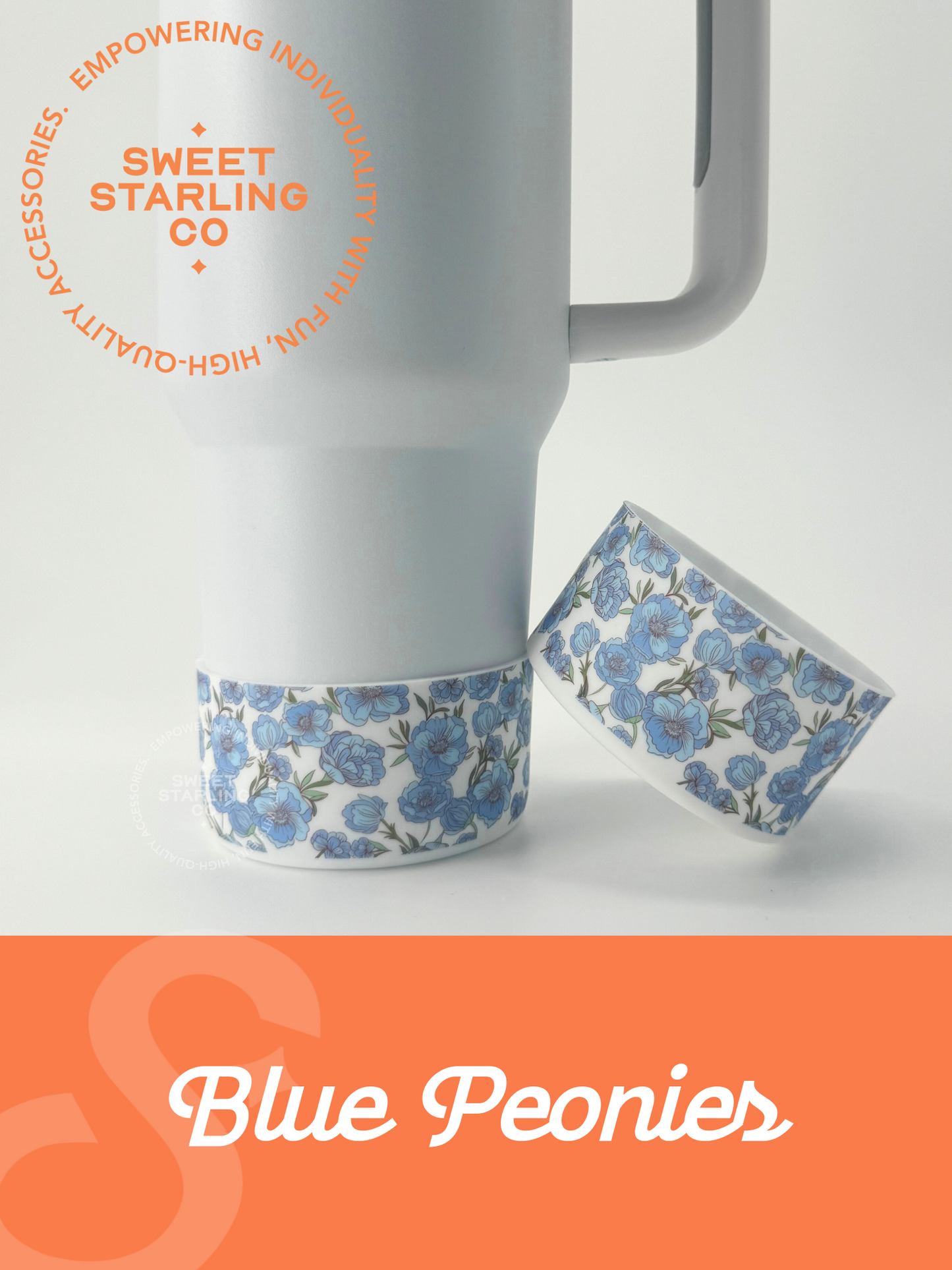 Blue Peonies Tumbler Boots