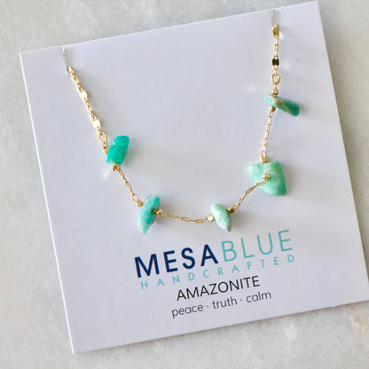 Nugget Necklace - Amazonite, Turquoise: Turquoise