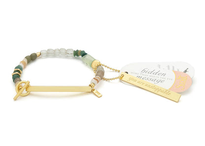 Hidden Message Bracelet - Unstoppable/Chiltonite/Gold