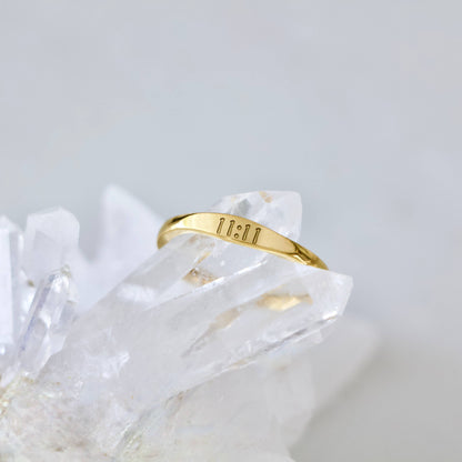 Angel Number 11:11 Stamped Ring - Waterproof