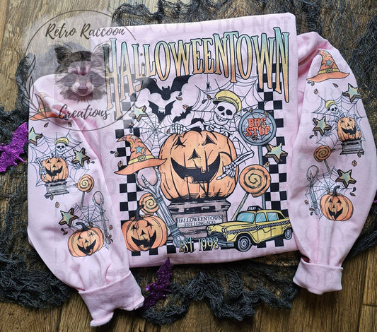 Retro Halloween Pink Unisex Graphic Sweatshirt