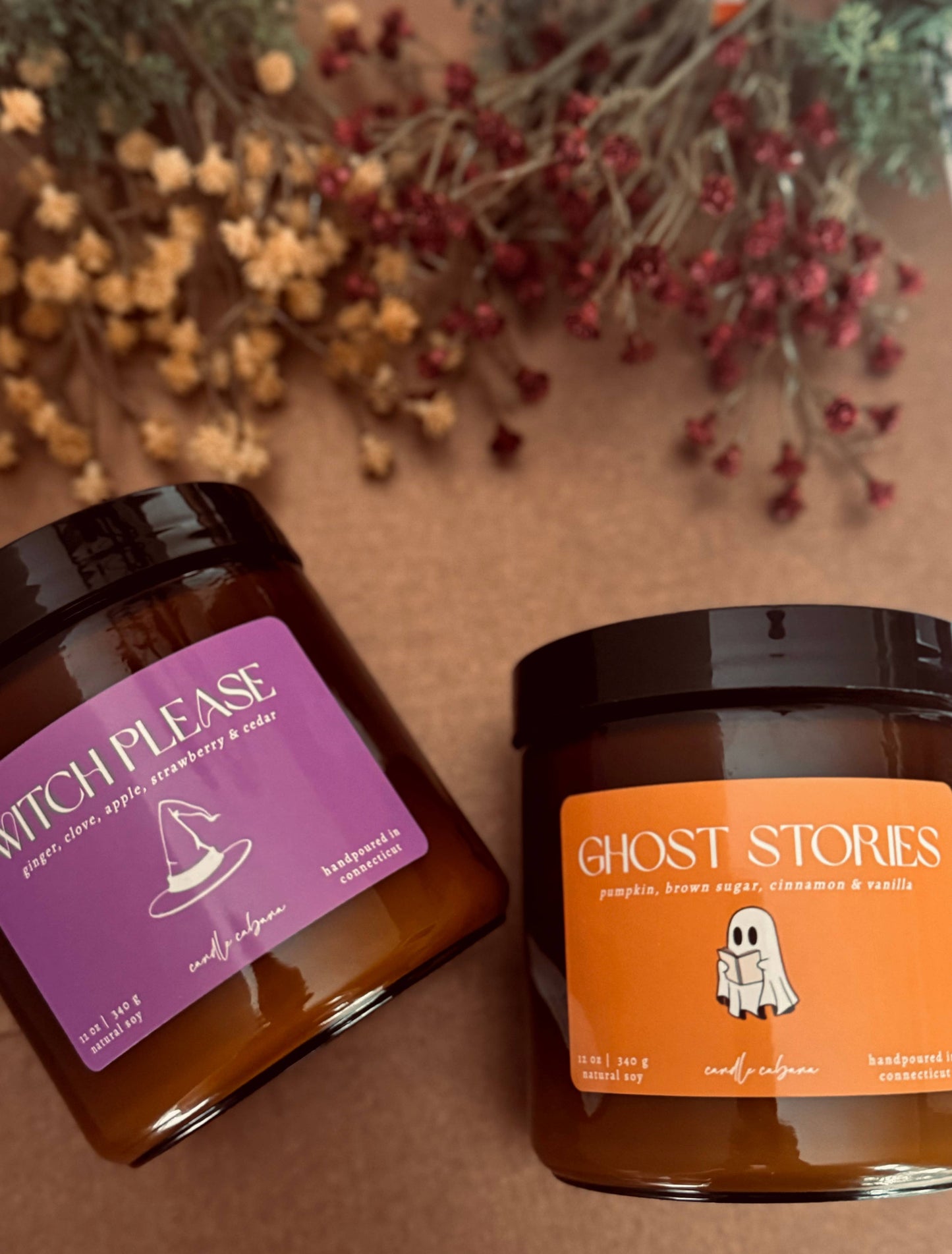 12 oz Soy Fall Scented Candle Amber Jar - GHOST STORIES