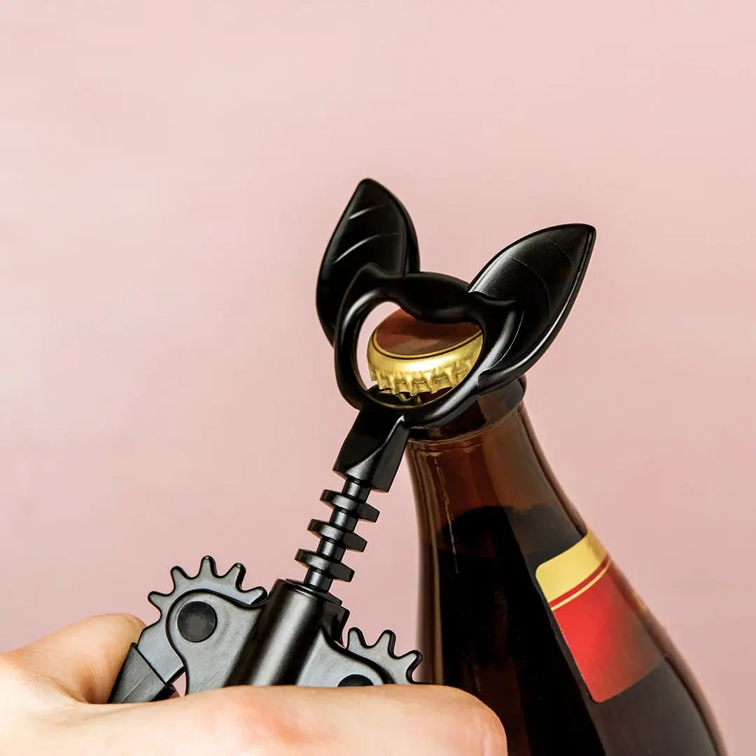 Vino Novelty Bat Wine and Bottle Opener w/wings