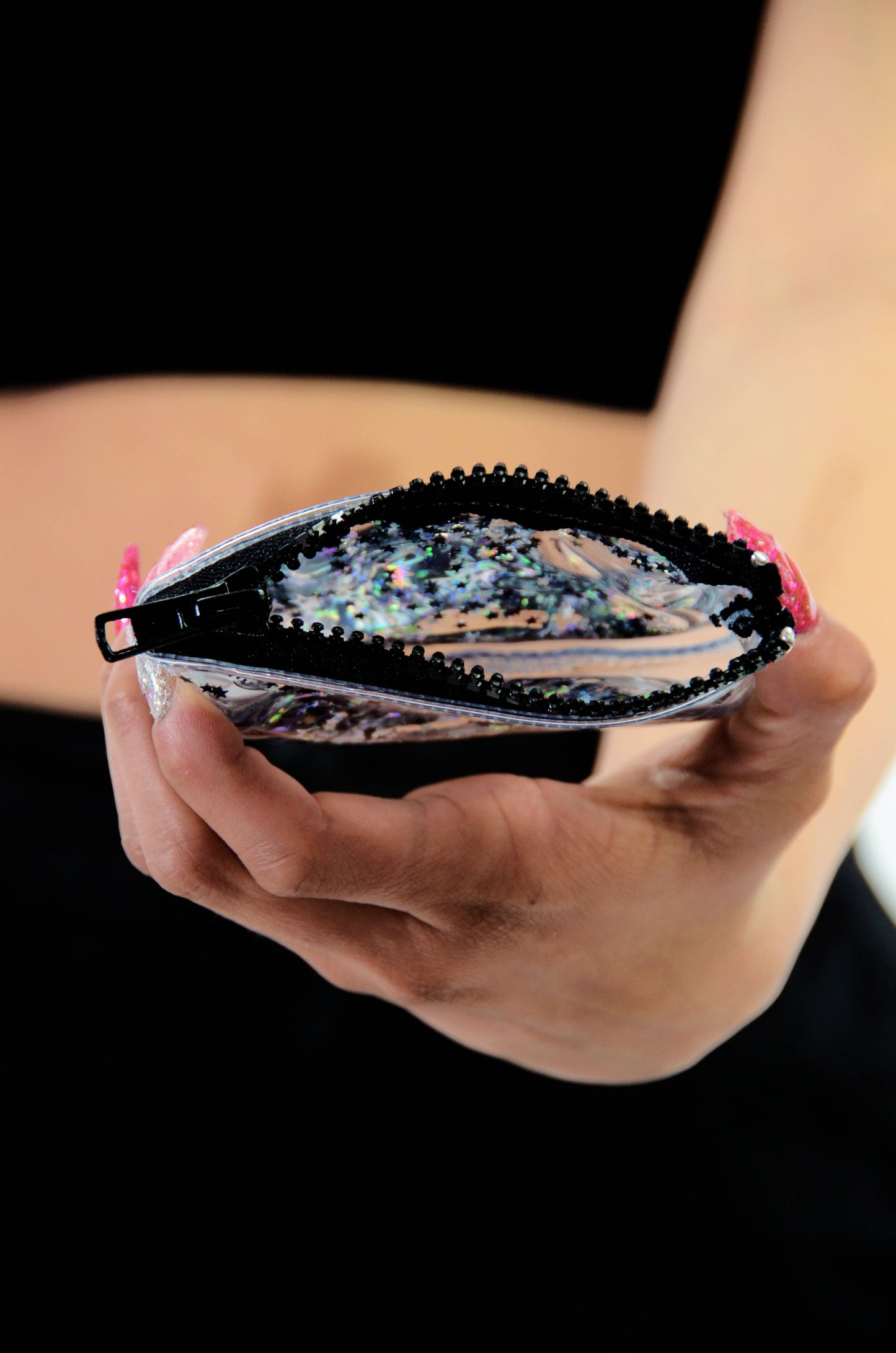 Liquid Glitter Coin Purse-Midnight Glam