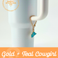 Gold + Teal Cowgirl Hat Charm