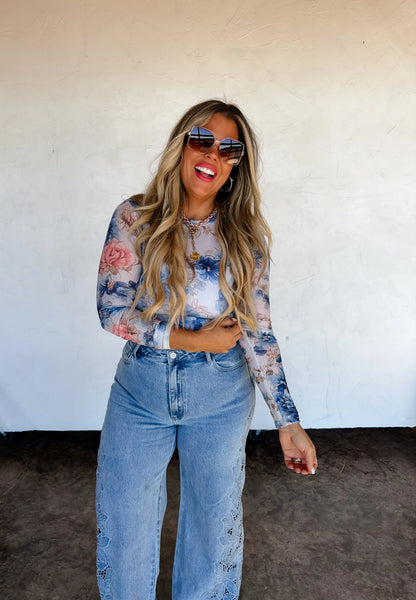 English Garden Mesh Top