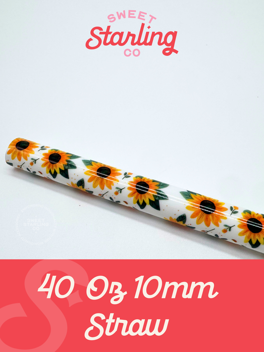 Sunflower 40 oz Reusable Straw- Wide Fit