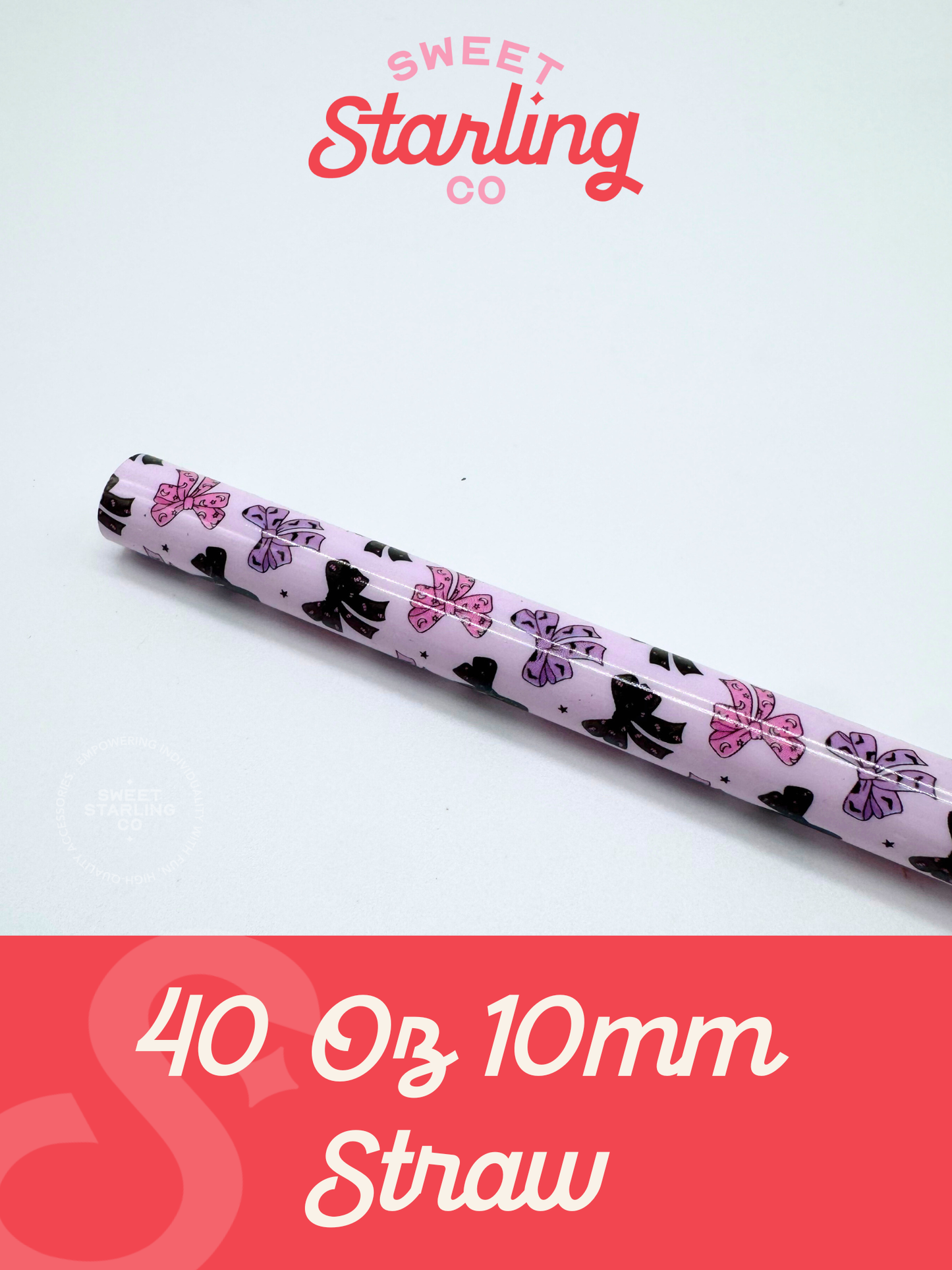 Spooky Bows 40 oz Reusable Straw- Wide Fit