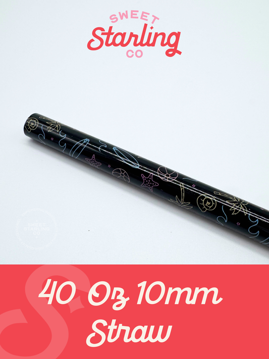 Neon Beach 40 oz Reusable Straw- Wide Fit