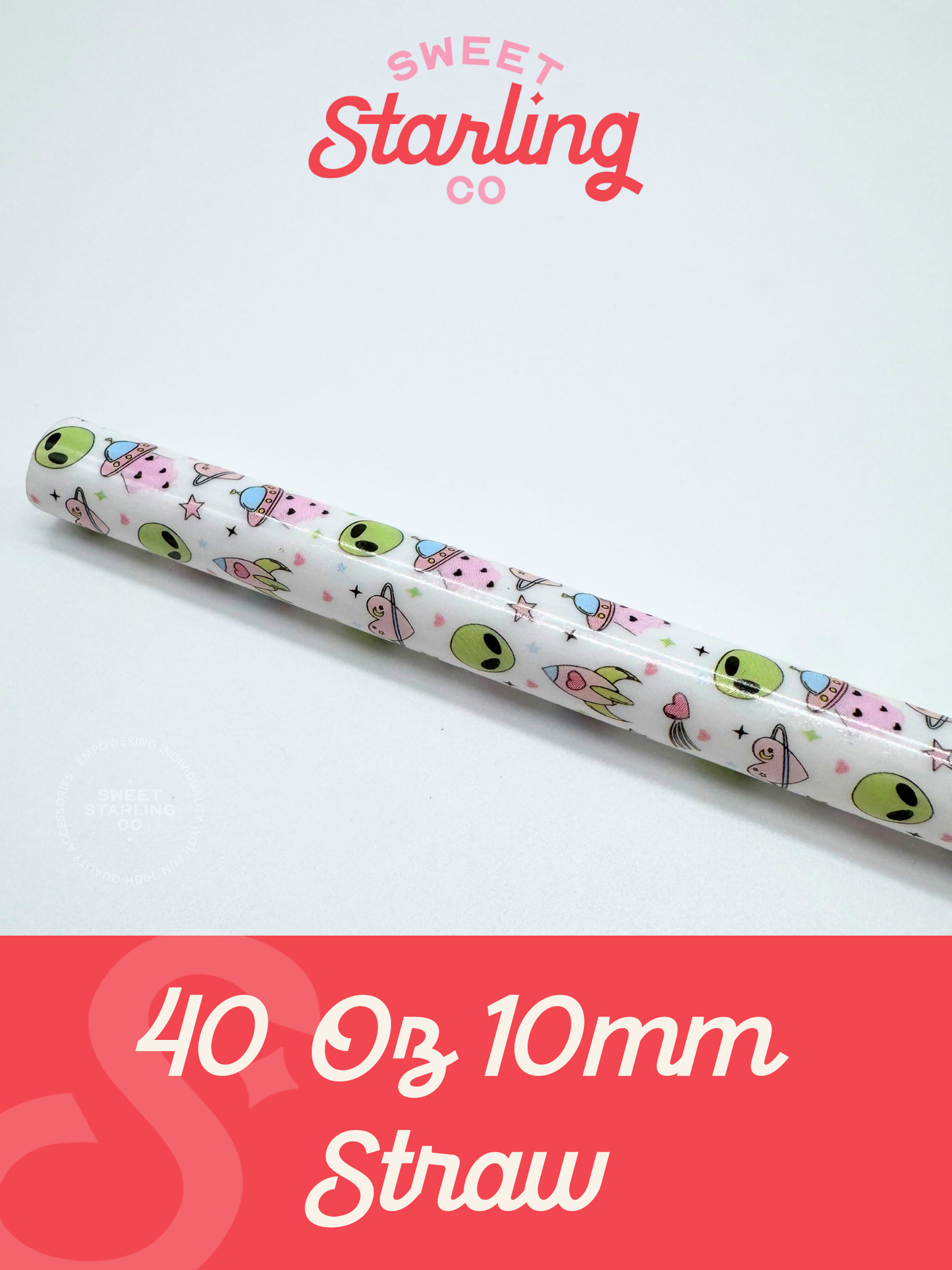 Alien Invaders 40 oz Reusable Straw- Wide Fit