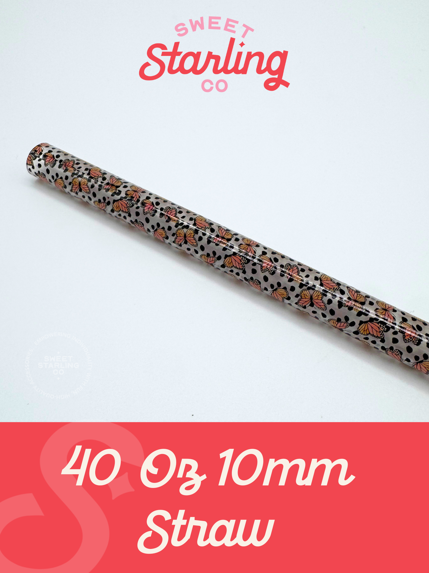 Monarchs 40 oz Reusable Straw- Wide Fit