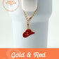 Gold + Red Cowgirl Hat Charm