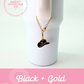 Black + Gold Cowgirl Hat Charm