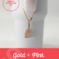 Gold + Pink Ghost Charm