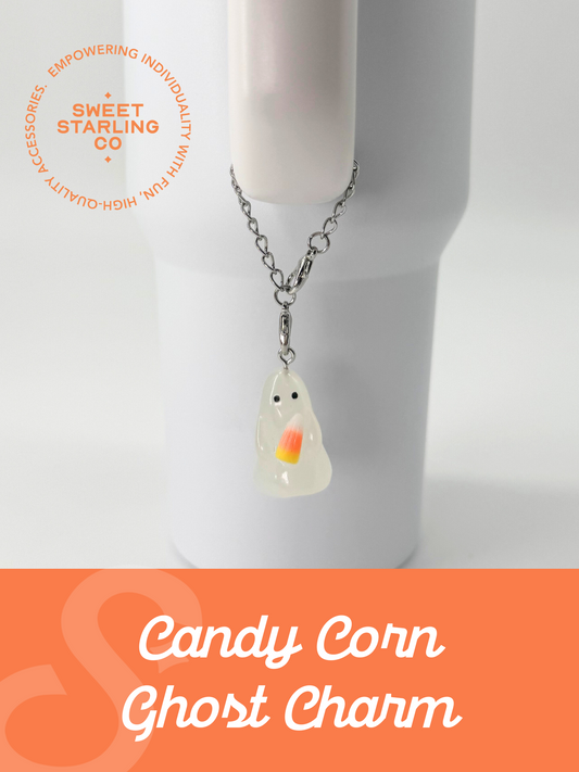 Candy Corn Ghost Charm