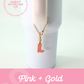 Gold + Pink Cowgirl Boot Charm
