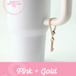 Gold + Pink Cowgirl Boot Charm