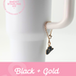 Black + Gold Cowgirl Hat Charm
