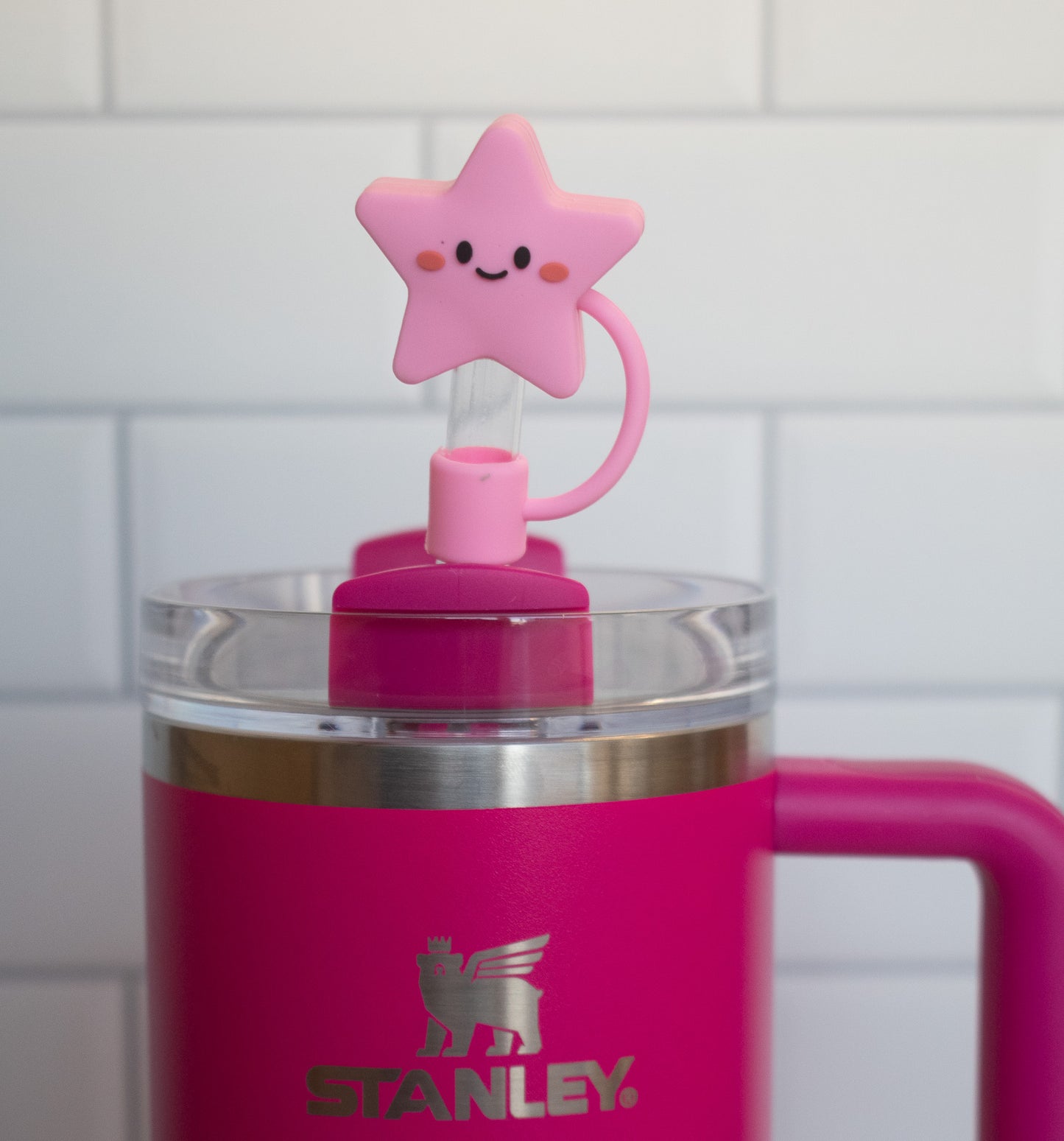 Pink Star Straw Topper