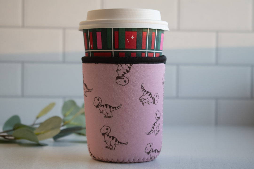 Pink Dino Coffee Sleeve
