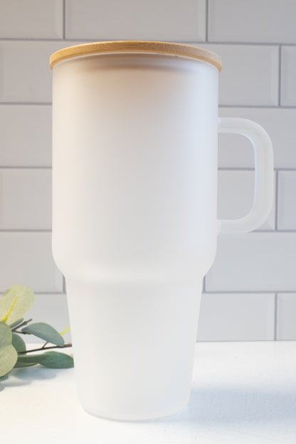32 Oz Frosted Glass Tumbler