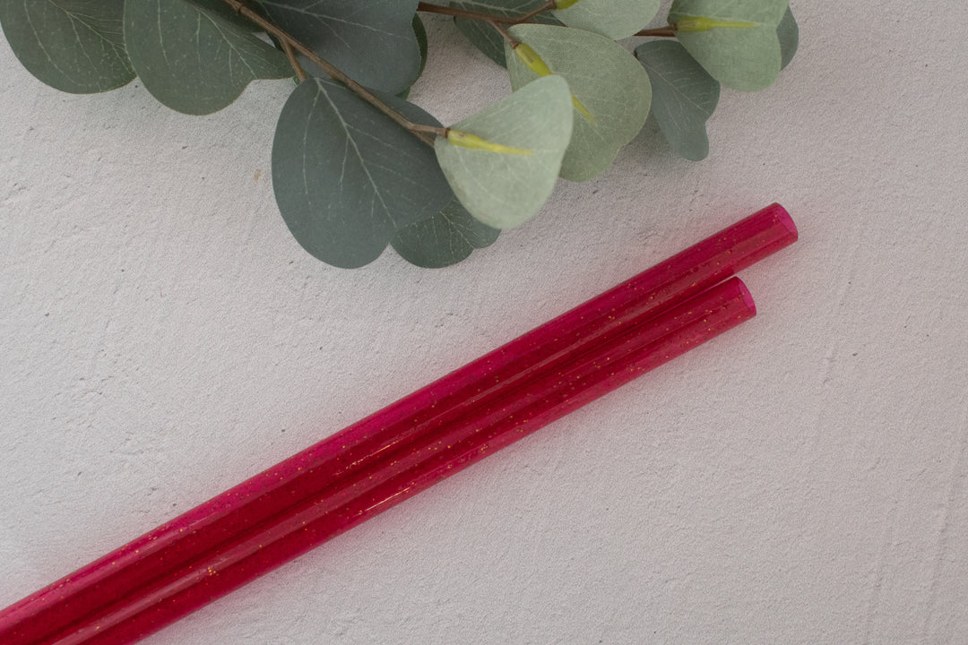 Red Glitter 40 oz Reusable Straws-Wide Fit