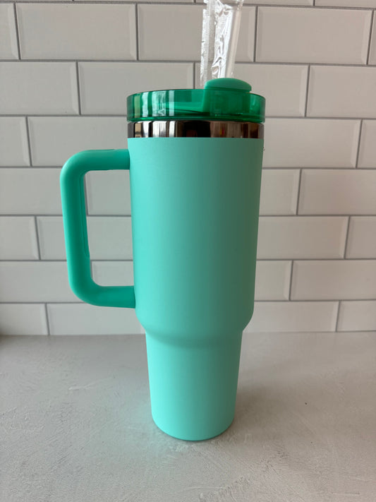 Turquoise + Obsidian Tumbler