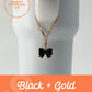 Gold + Black Bow Charm