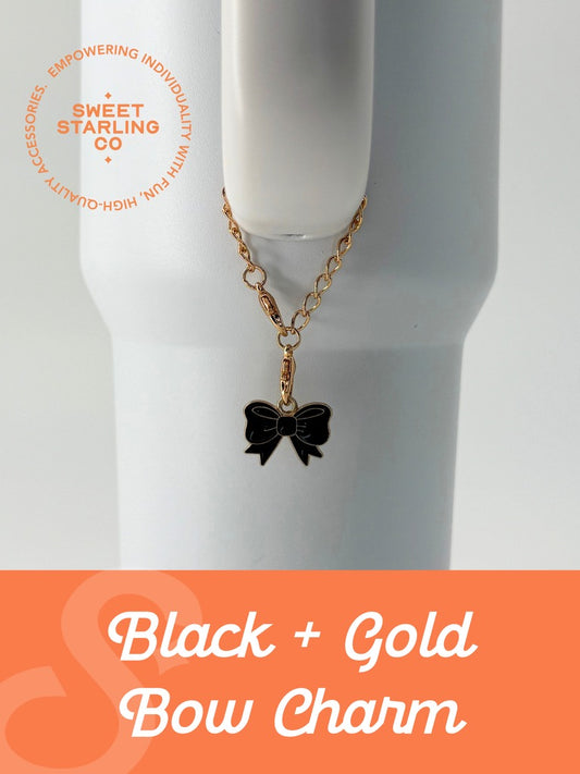 Gold + Black Bow Charm