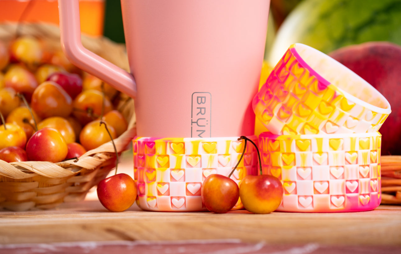 Checkered Hearts Tumbler Boots: Guava Sunrise