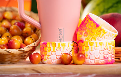 Checkered Hearts Tumbler Boots: Guava Sunrise
