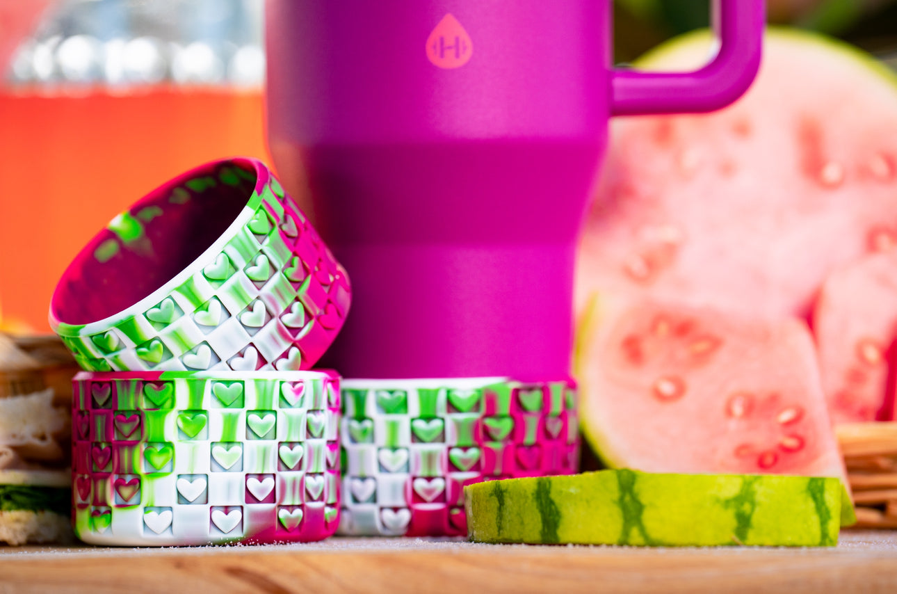 Checkered Hearts Tumbler Boots: Watermelon Sugar