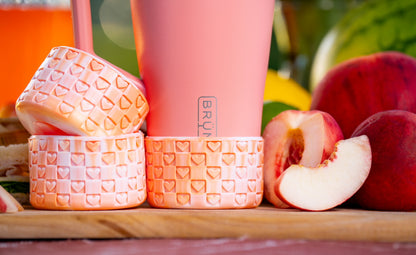 Checkered Hearts Tumbler Boots: Peaches and Cream