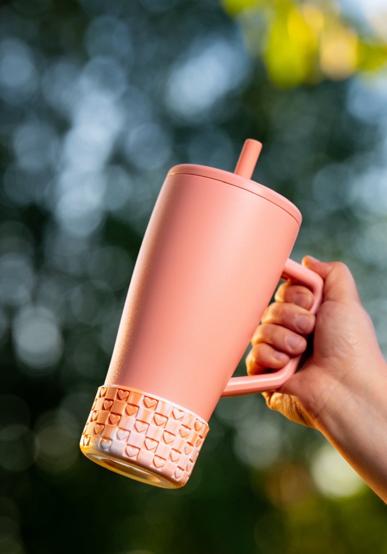 Checkered Hearts Tumbler Boots: Peaches and Cream