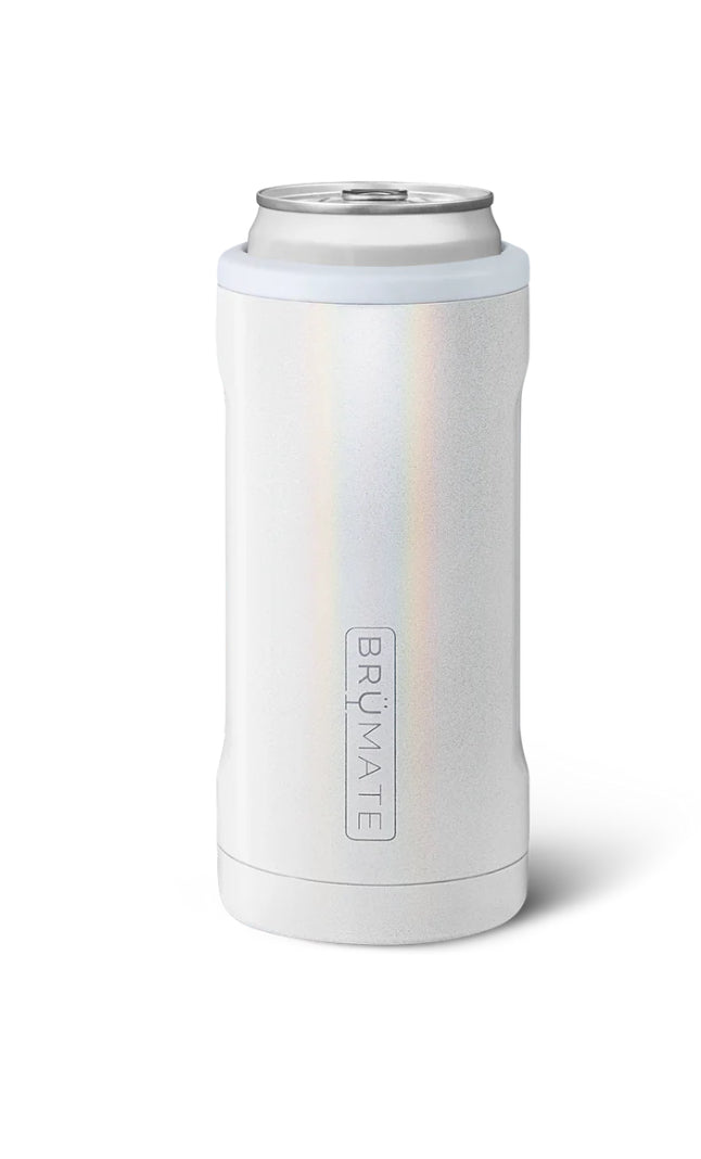 BrüMate HOPSULATOR SLIM | GLITTER WHITE | 12OZ SLIM CANS