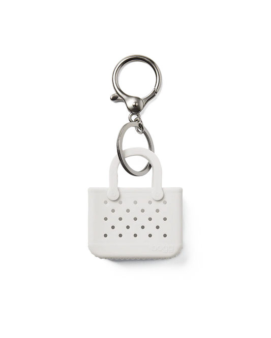 Bogg Tiny Tote Keychain- White