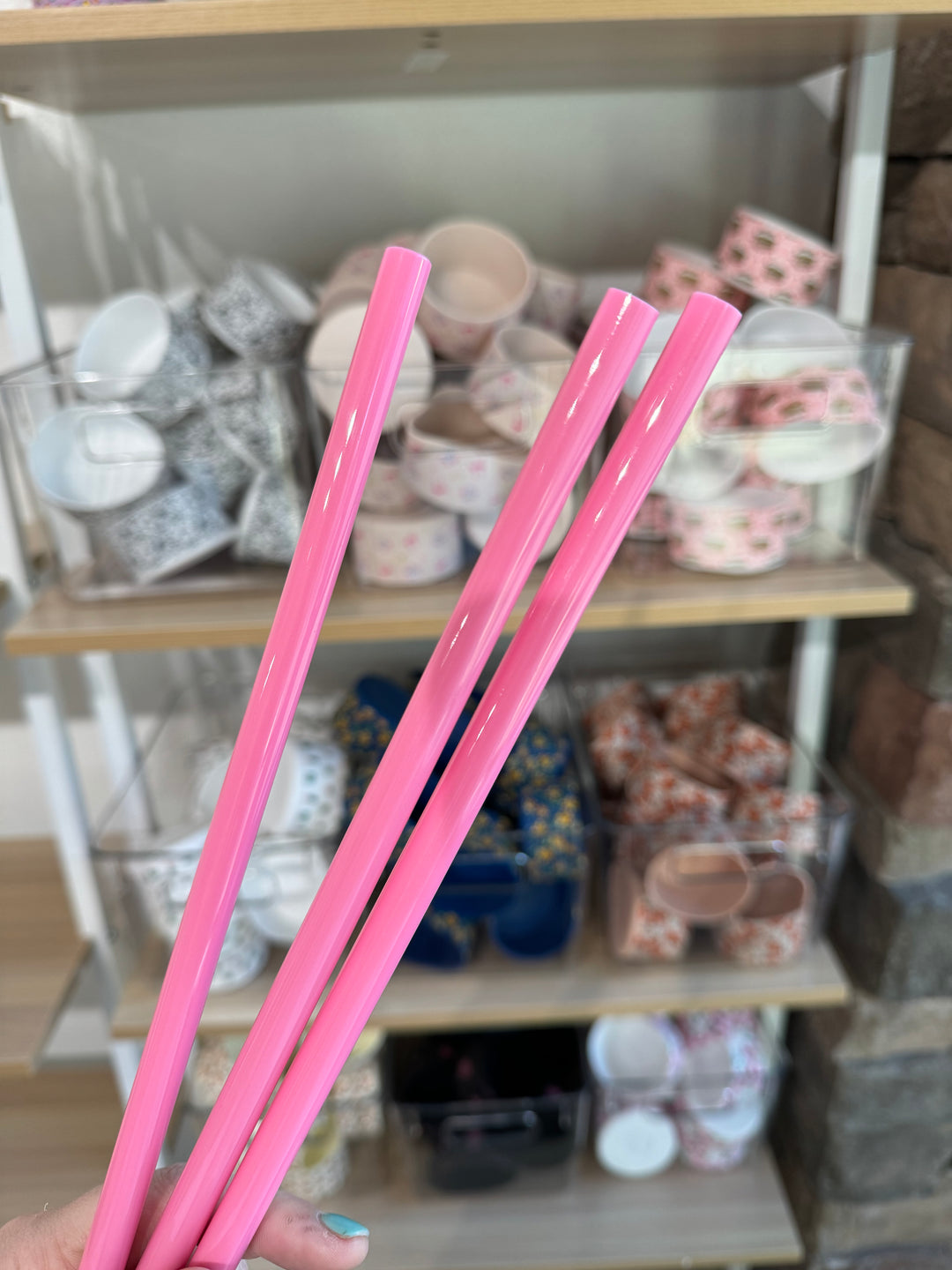 Pastel Pink 40 oz Reusable Straws-Wide Fit