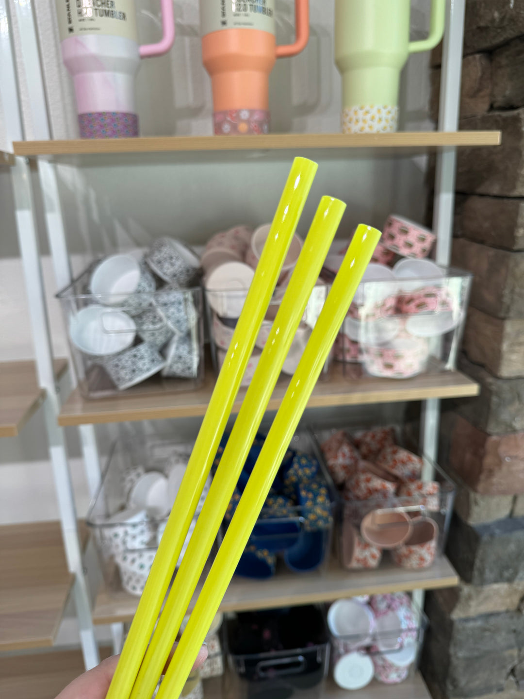Bright Yellow 40 oz Reusable Straws-Wide Fit