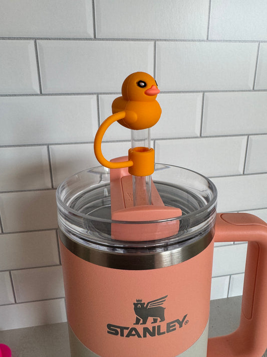 Orange Duck Straw Toppers