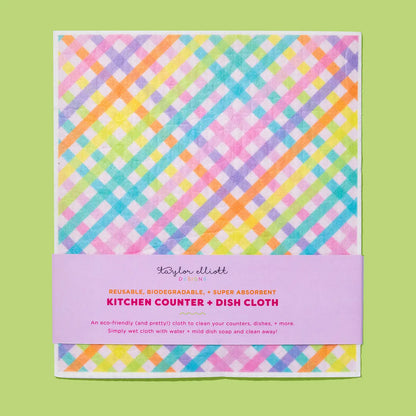 Biodegradable Dish Cloth - Colorful Gingham