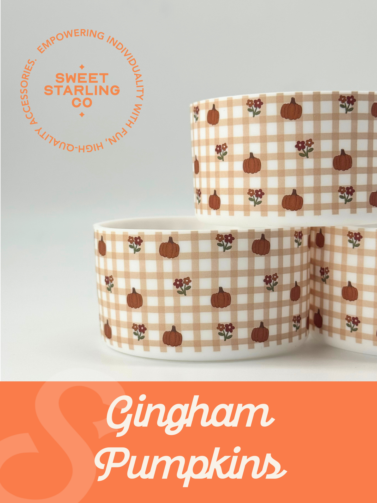 Gingham Pumpkins Tumbler Boots