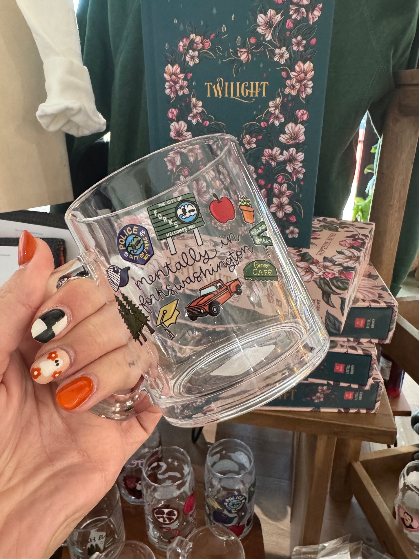 Mentally in Forks Glass Mug