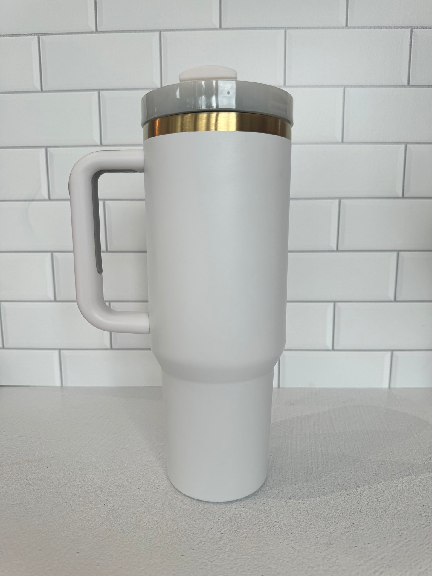 White + Gold Tumbler